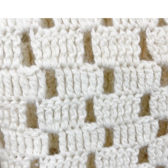 Modern Soul Women’s Acrylic Wool Angora Blend Crochet Cardigan Sweater XL Cream - Picture 10 of 11